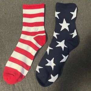 Kids red white and blue” socks